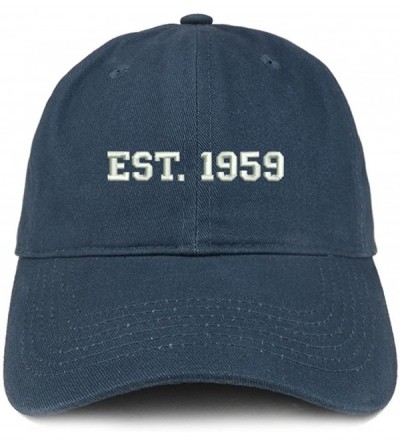 Baseball Caps EST 1959 Embroidered - 61st Birthday Gift Soft Cotton Baseball Cap - Navy - CC183RD9645 $16.15