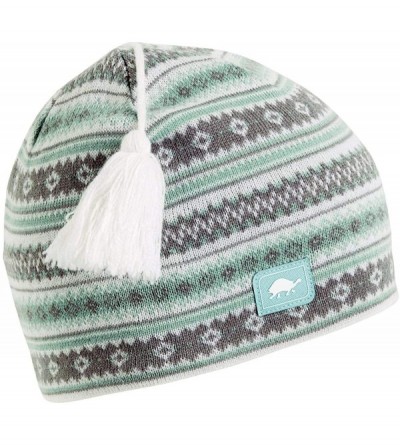 Skullies & Beanies Lift Line Merino Wool Nordic Style Knit Beanie- Fleece Lined Wool Hat - White - C3186TKOMER $33.82