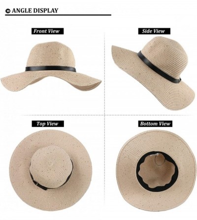 Sun Hats Straw Hat Beach Hat for Women Wide Brim UV Protection Travel Packable Floppy Foldable Roll Up Beach Sun hat - CC18SL...