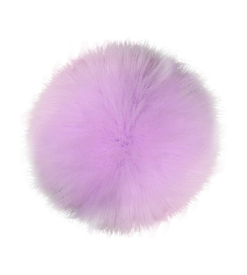 Skullies & Beanies Fashion DIY Faux Fox Fur Fluffy Pompom Ball for Knitting Hat Hats (Purple) - Purple - CV189IUWD3T $8.78