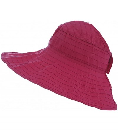 Sun Hats Women Sun UV Protection Hat Top Open Packable Foldable Beach Travel - Burgundy - CA17Z3WQ0NS $11.14