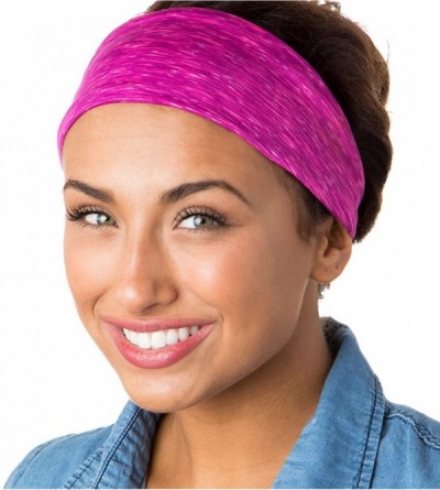 Headbands Xflex Space Dye Adjustable & Stretchy Wide Headbands for Women - Heavyweight Space Dye Magenta - CT17XWK2NCT $22.62