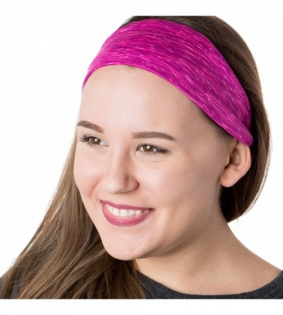 Headbands Xflex Space Dye Adjustable & Stretchy Wide Headbands for Women - Heavyweight Space Dye Magenta - CT17XWK2NCT $12.70
