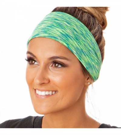 Headbands Xflex Space Dye Adjustable & Stretchy Wide Headbands for Women - Heavyweight Space Dye Lime - C817WZGXIZG $16.07