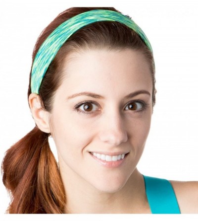 Headbands Xflex Space Dye Adjustable & Stretchy Wide Headbands for Women - Heavyweight Space Dye Lime - C817WZGXIZG $16.07