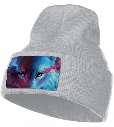 Skullies & Beanies Galaxy Wolf Winter Beanie Hat Knit Skull Cap for for Men & Women - Gray - C618NSHWA8G $16.93