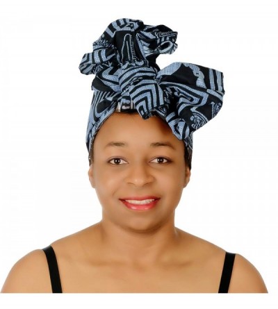 Headbands Stretch Headwraps Headband African - Ankara Bamileke Tribe Royalty - Navy Blu - CF18SUQMS89 $30.30