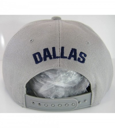 Baseball Caps Dallas Raised Text Adjustable Snapback Baseball Cap - Gray - CP18EXLULOU $13.94