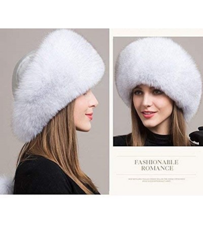 Bomber Hats New Women's Real Fox Fur Hats Leather Outdoor Warm Winter Hats - Ben Fox - CD192N3US67 $45.79