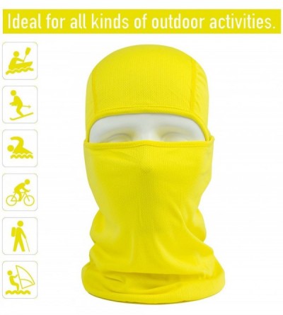 Balaclavas Balaclava Face Mask Adjustable Windproof UV Protection Hood - Yellow - CK18626TZ5D $23.58