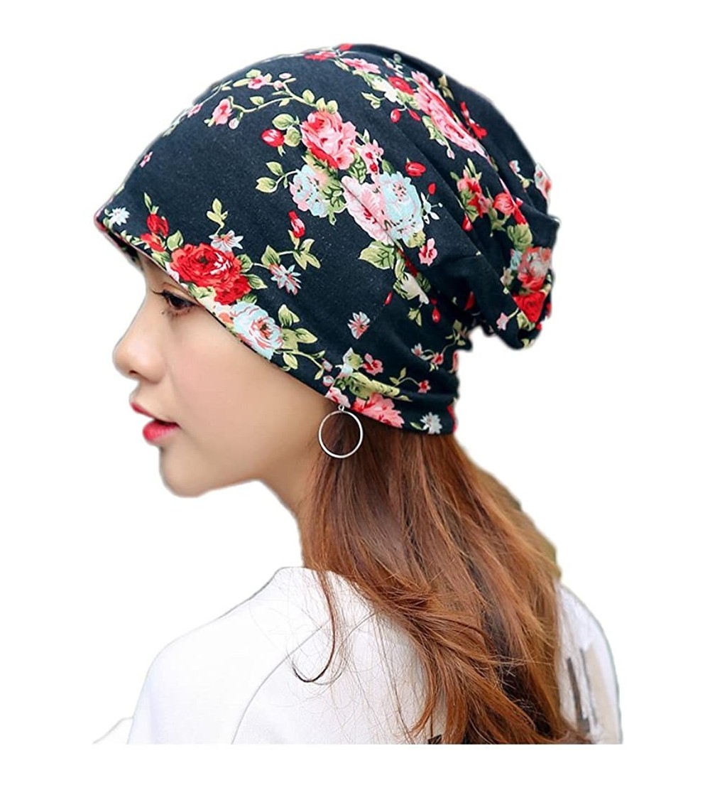 Skullies & Beanies Flower Slouchy Chemo Beanie Hat Turban Headwear Sport Cap for Cancer - G - CZ18E332H60 $11.73