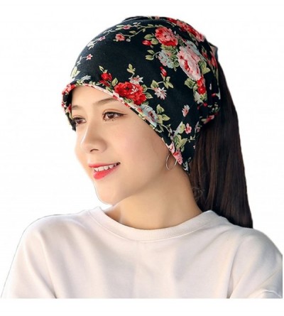 Skullies & Beanies Flower Slouchy Chemo Beanie Hat Turban Headwear Sport Cap for Cancer - G - CZ18E332H60 $11.73