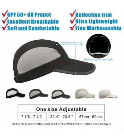 Sun Hats Unstructured UV Baseball Cap with Reflective Tape 22-24.4in - Dark Grey - CH182GGCCXW $10.35