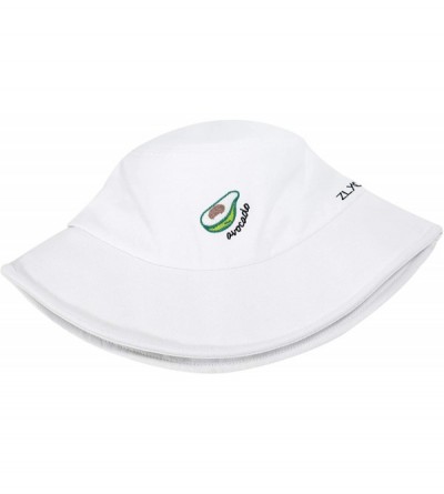 Bucket Hats Unisex Fashion Unique Word Embroidered Bucket Hat Summer Fisherman Cap for Men Women Teens - Avocado-white - CR19...