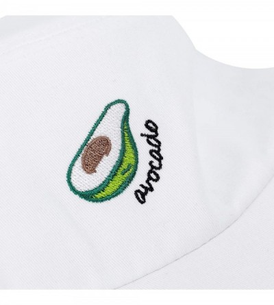 Bucket Hats Unisex Fashion Unique Word Embroidered Bucket Hat Summer Fisherman Cap for Men Women Teens - Avocado-white - CR19...