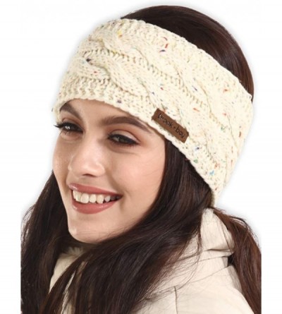 Cold Weather Headbands Cable Knit Multicolored Headband Warmers - Oatmeal Confetti - C518G32KT38 $18.63