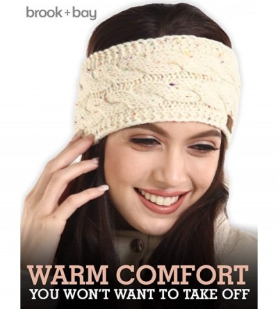 Cold Weather Headbands Cable Knit Multicolored Headband Warmers - Oatmeal Confetti - C518G32KT38 $7.17