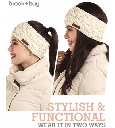 Cold Weather Headbands Cable Knit Multicolored Headband Warmers - Oatmeal Confetti - C518G32KT38 $7.17