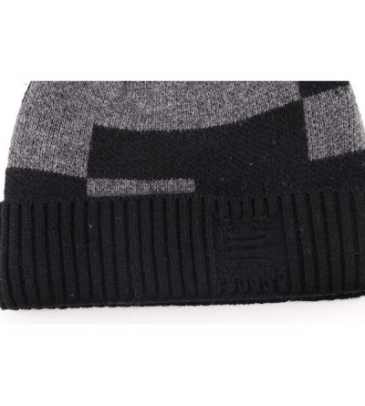 Skullies & Beanies Men's Winter Hat Warm Knitted Wool Thick Beanie Skull Cap for Men Women Gifts - Black3 - CT193C7WLL0 $11.53