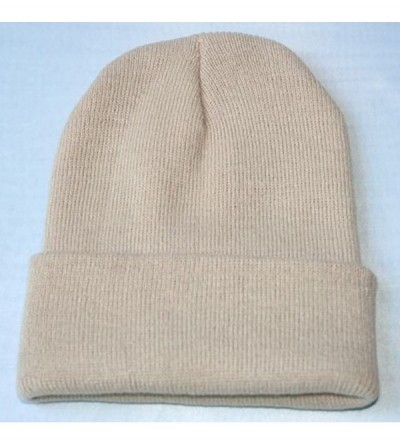 Fedoras Unisex Classic Knit Beanie Women Men Winter Leopard Hat Adult Soft & Cozy Cute Beanies Cap - Khaki C - CT192R5Q0S5 $8.70