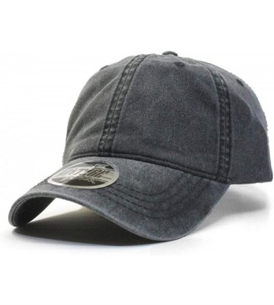 Baseball Caps Vintage Washed Dyed Cotton Twill Low Profile Adjustable Baseball Cap - Charcoal Gray N - CI12L0J8ZKX $8.68