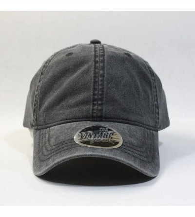 Baseball Caps Vintage Washed Dyed Cotton Twill Low Profile Adjustable Baseball Cap - Charcoal Gray N - CI12L0J8ZKX $8.68