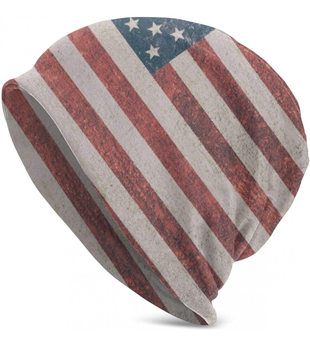 Skullies & Beanies Unisex Fashion Flag Beanie Baggy Hat Slouchy Skull Beanie for Men Women - America Flag - CV193G5WHZU $9.10