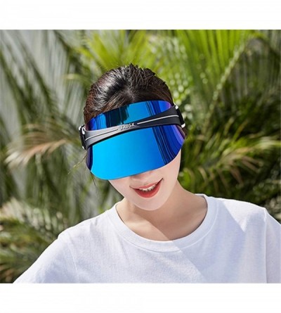 Sun Hats Plastic Sun Visor UV Hat Protection Cap Hologram Wide Brim Outdoor Sports Headband Cap - Green - C118U0EKY64 $14.60