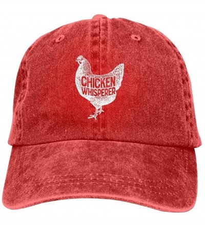 Baseball Caps Funny Farm Farmer Chicken Unisex Vintage Adjustable Cotton Baseball Cap Denim Dad Hat Cowboy Hat - Red - CU18NY...