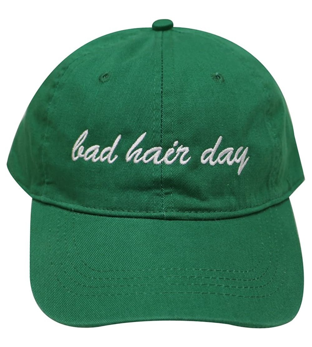 Baseball Caps Bad Hair Day Cotton Baseball Caps - Kelly Green - C4182XNWH55 $11.79