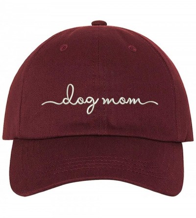 Baseball Caps Dog Mom Baseball Hat - Unisex Hat - Dog Lover Gift - Burgundy - C418O9O3M4E $32.56