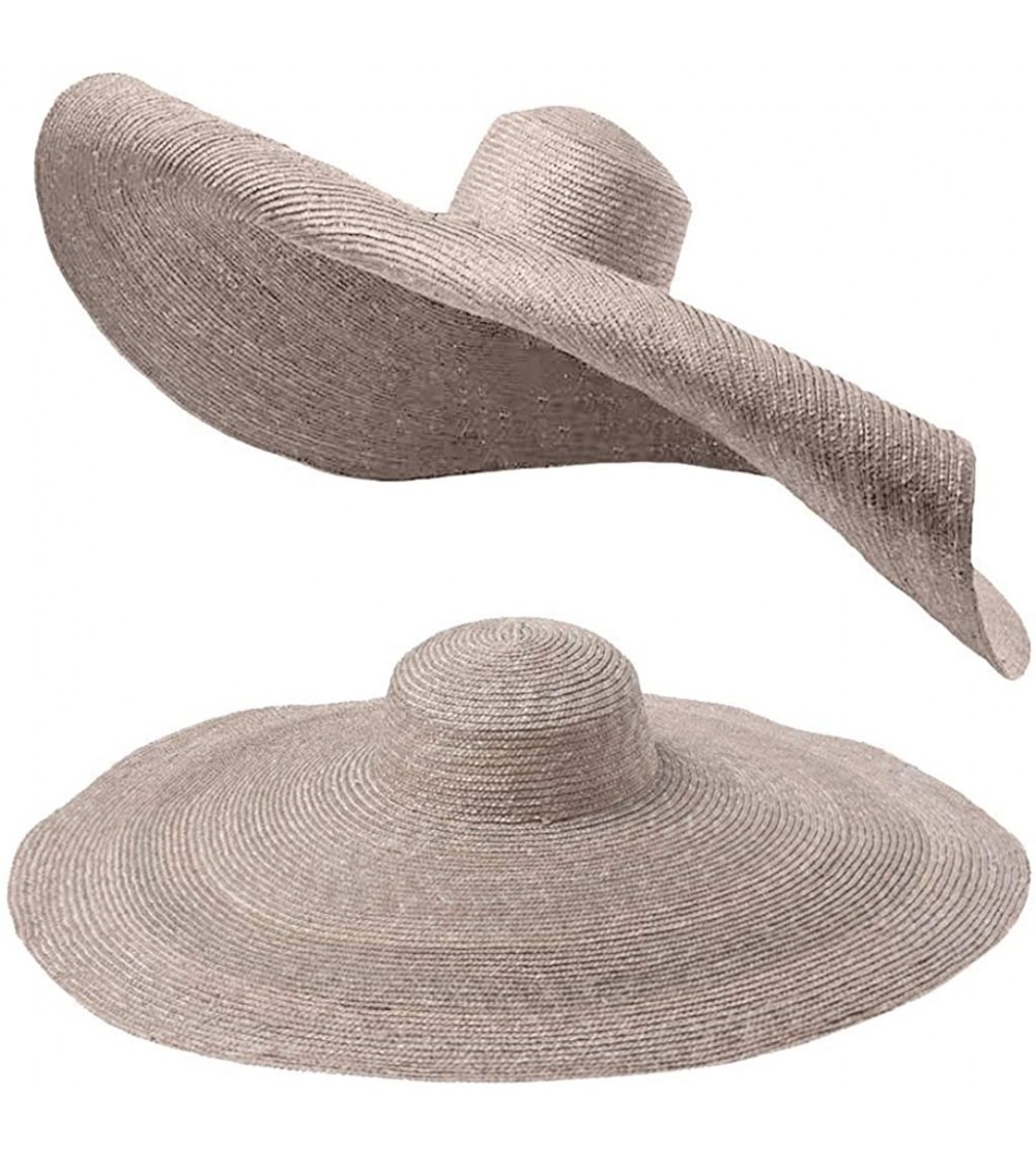 Sun Hats Women's Fashion Sun Hat Extra Large Brim Straw Hat Summer Beach UV Ray Blocking Outdoor Wedding Cap - Gray - CF18XZ4...