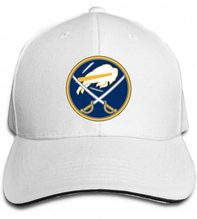 Cowboy Hats Sabres - Buffalo Logo Mashup Men Retro Adjustable Cap for Hat Cowboy Hat - White - C618YM6XK68 $28.68