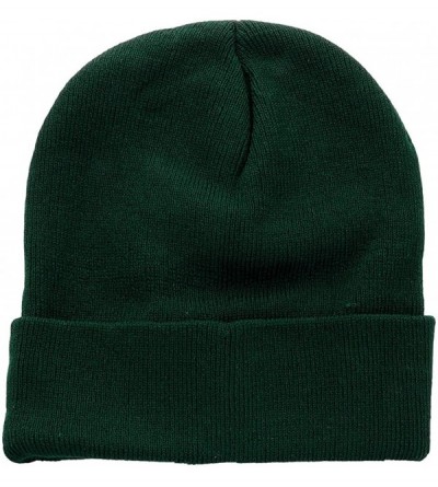 Skullies & Beanies Men Women Knitted Beanie Hat Ski Cap Plain Solid Color Warm Great for Winter - 1pc Hunter Green - CJ186NQI...