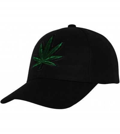 Baseball Caps Marijuana Leaf Hat Cap - Black - C012NYZDZK6 $13.80