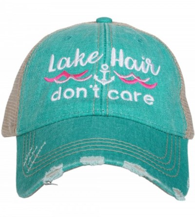 Baseball Caps Lake Hair Don't Care Waves Women's Baseball Hats Caps - Teal/Pink Waves - C518YQ7MY4W $47.88