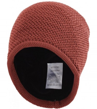 Skullies & Beanies Men's Solid Cotton Knit Beanie Hat Winter Slouch Skull Ski Cap - Brown - CF11S1I20MB $12.90