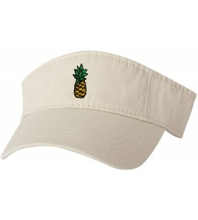 Visors Adult Pineapple Embroidered Visor Dad Hat - Stone - C8182KLQGG8 $50.64