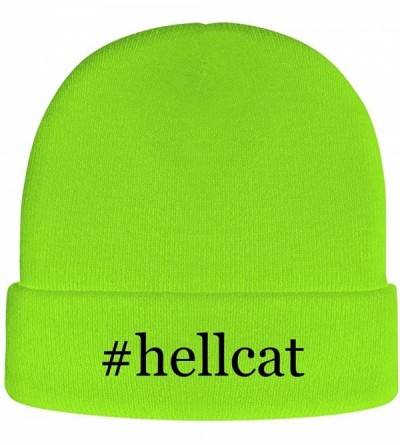Skullies & Beanies Hellcat - Soft Hashtag Adult Beanie Cap - Neon Green - CU1937G9E52 $19.60