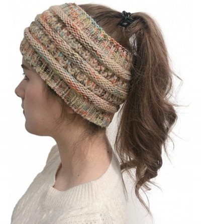 Skullies & Beanies Women Cable Knit Ear Muffs- Thick Crochet Ear Warmer Wide Headwrap Headband for Winter Teens Girls - Beige...