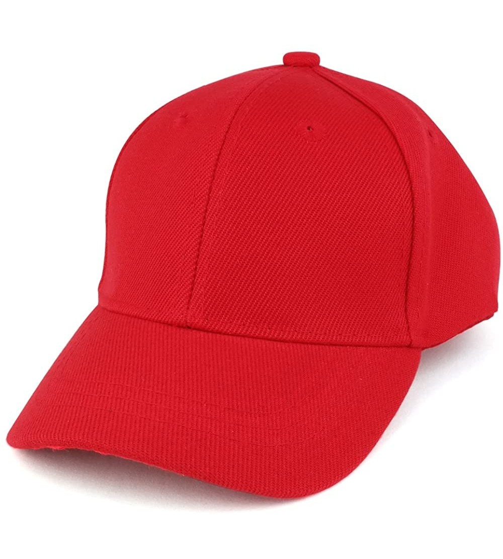Baseball Caps Plain Infants Size Structured Adjustable Baseball Cap - Red - CW17YZUZAHU $8.69