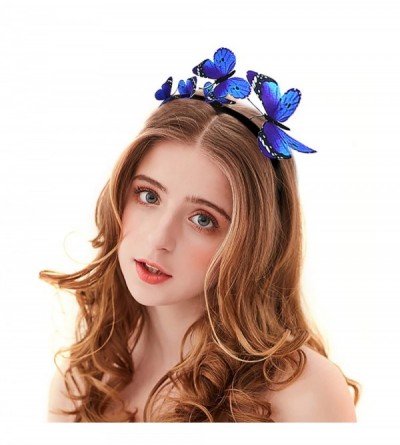 Headbands Butterfly Headband Headbands Accessories - Blue-1 - CP18QNONRSK $8.31