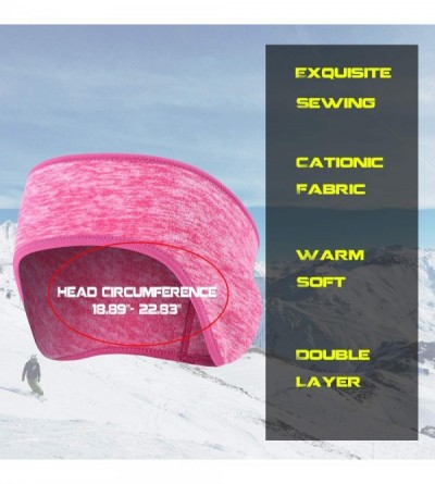 Cold Weather Headbands Ear Warmer 2 Pack Thicken Winter Super Warm Headband Full Cover Muffs - Pink - CV18ZLDI9RN $11.32