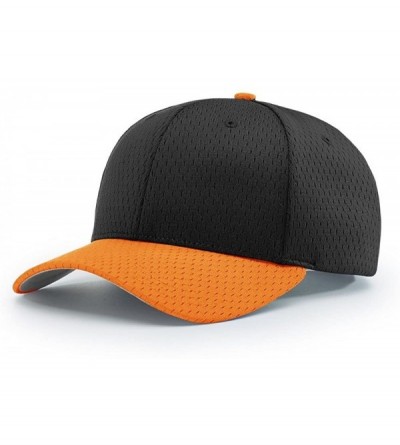Baseball Caps 414 Pro Mesh Adjustable Blank Baseball Cap Fit Hat - Black/Orange - CV1873Z53LS $18.60