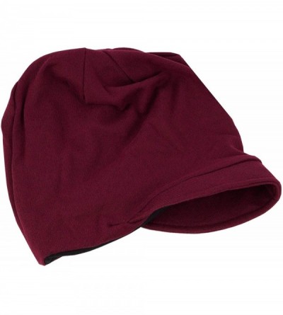 Skullies & Beanies Womens Slouchy Stretch Beanie Hat Turban Chemo Hat Cotton Beanie Visor Cap Baggy - A-red - C218QKAX0R6 $14.63