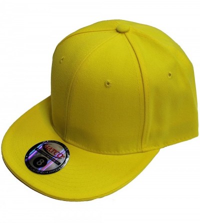 Baseball Caps The Real Original Fitted Flat-Bill Hats True-Fit - Yellow - CP18CZDWNTM $11.42