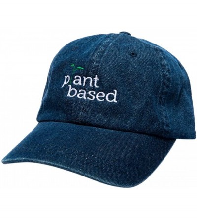 Skullies & Beanies Plant Based Baseball Cap for Women Men - Dad Hat Embroidered Low Profile Adjustable Strap - Denim - CG18EQ...