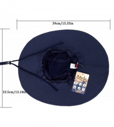 Sun Hats Breathable Adjustable Drawstring Perfect Fishing - Navy - CH18DUIK20H $8.89