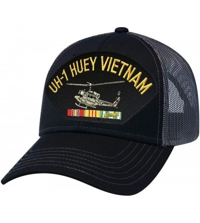 Baseball Caps UH-1 Huey Vietnam War Mesh Cap Black - CU18RIZU0TW $30.70