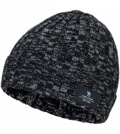 Skullies & Beanies Beanie Hat for Men Women - Stretch & Soft Cable Knit Skull Cap Winter Warm Hats - Black - CC18W4D00CG $9.35